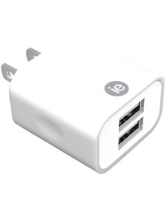 2.4A 2 USB WALL CHRGR WHT